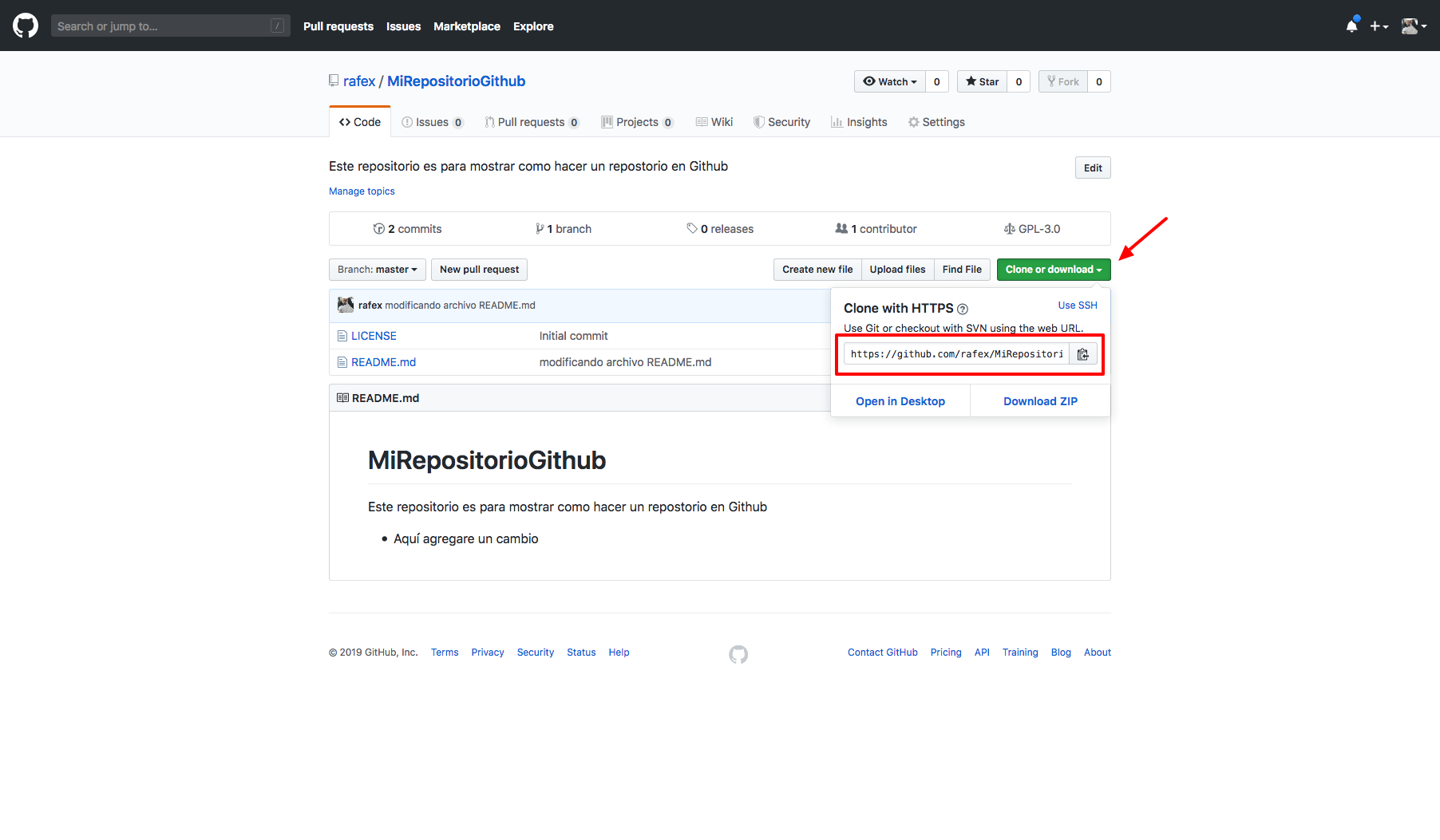 rafex MiRepositorioGithub Este repositorio es para mostrar como hacer un repostorio en Github